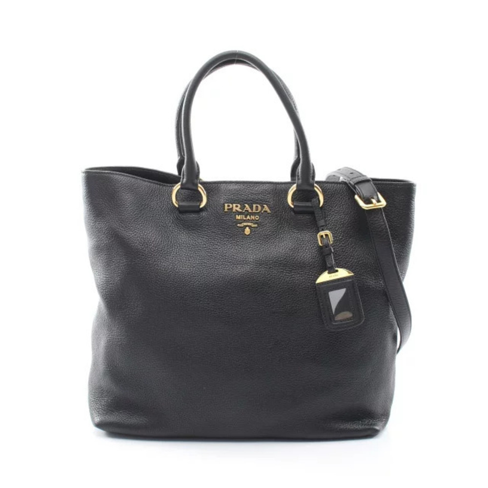 Prada black Prada Vitello Daino Tote textured grained leather